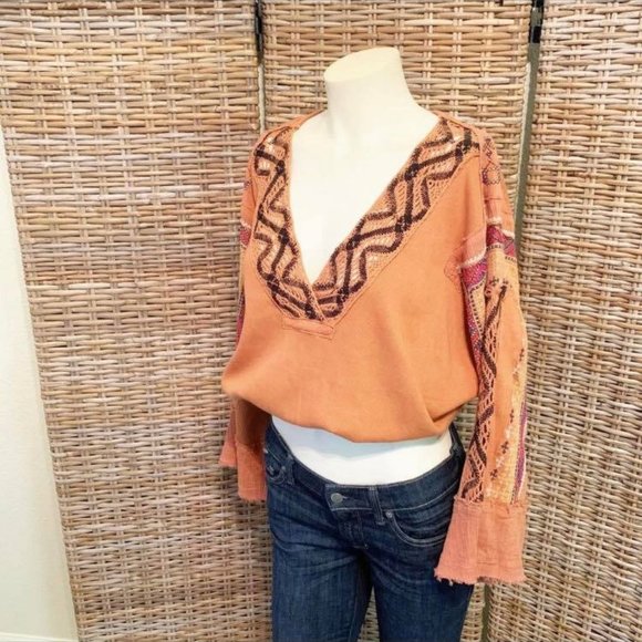 Free People Cross Country Sienna Bell Sleeve Top Small - Picture 4 of 12